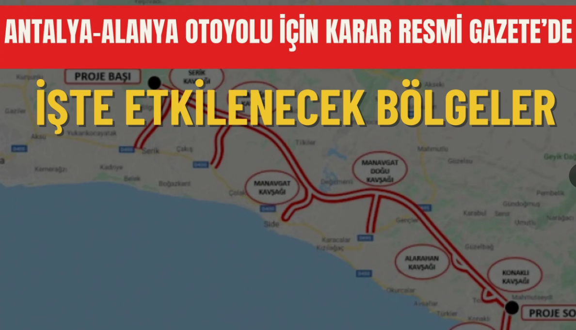 Antalya-Alanya Otoyolu için acele kamulaştırma kararı