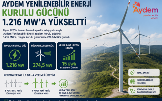 Aydem Yenilenebilir Enerji Kurulu Gücünü 1.216 MW’a Yükseltti
