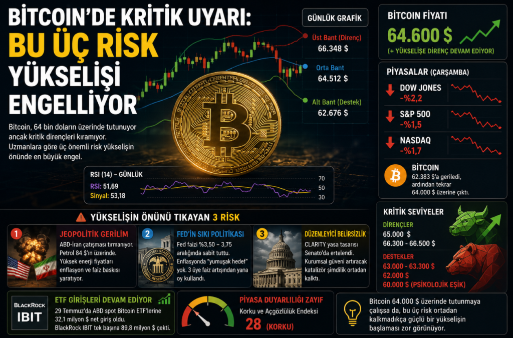 Bitcoin'de Kritik Uyarı: Yükselişi Engelleyen 3 Büyük Risk