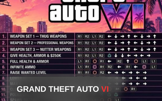 GTA 6 Hile Kodları Ortaya Çıktı mı? Sosyal Medyadaki Liste Gerçeği Yansıtmıyor